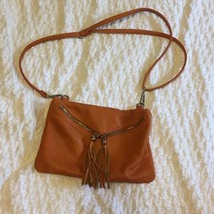 Rust orange leather purse
